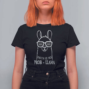 Funny Math Llama T Shirt For Women Math Is No Problem Back To School TS11 Black Print Your Wear
