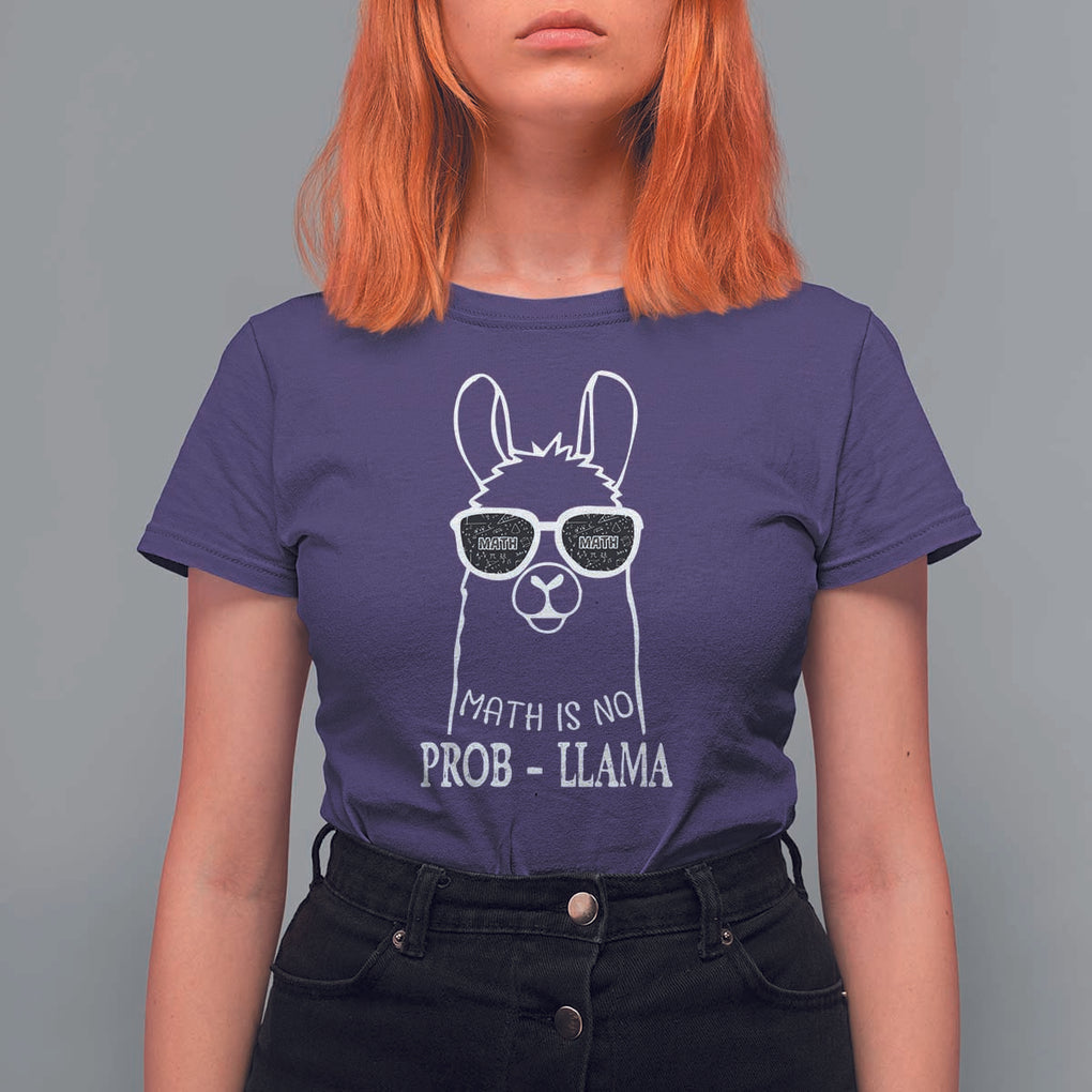 Funny Math Llama T Shirt For Women Math Is No Problem Back To School TS11 Purple Print Your Wear