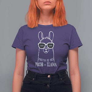 Funny Math Llama T Shirt For Women Math Is No Problem Back To School TS11 Purple Print Your Wear
