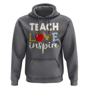 Inspirational Teacher Hoodie Teach Love Inspire Apple Pencil Ruler TS11 Charcoal Print Your Wear