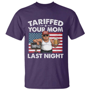 Funny Trump Beer Tariffed Your Mom Last Night T Shirt American Flag TS11 Purple Print Your Wear