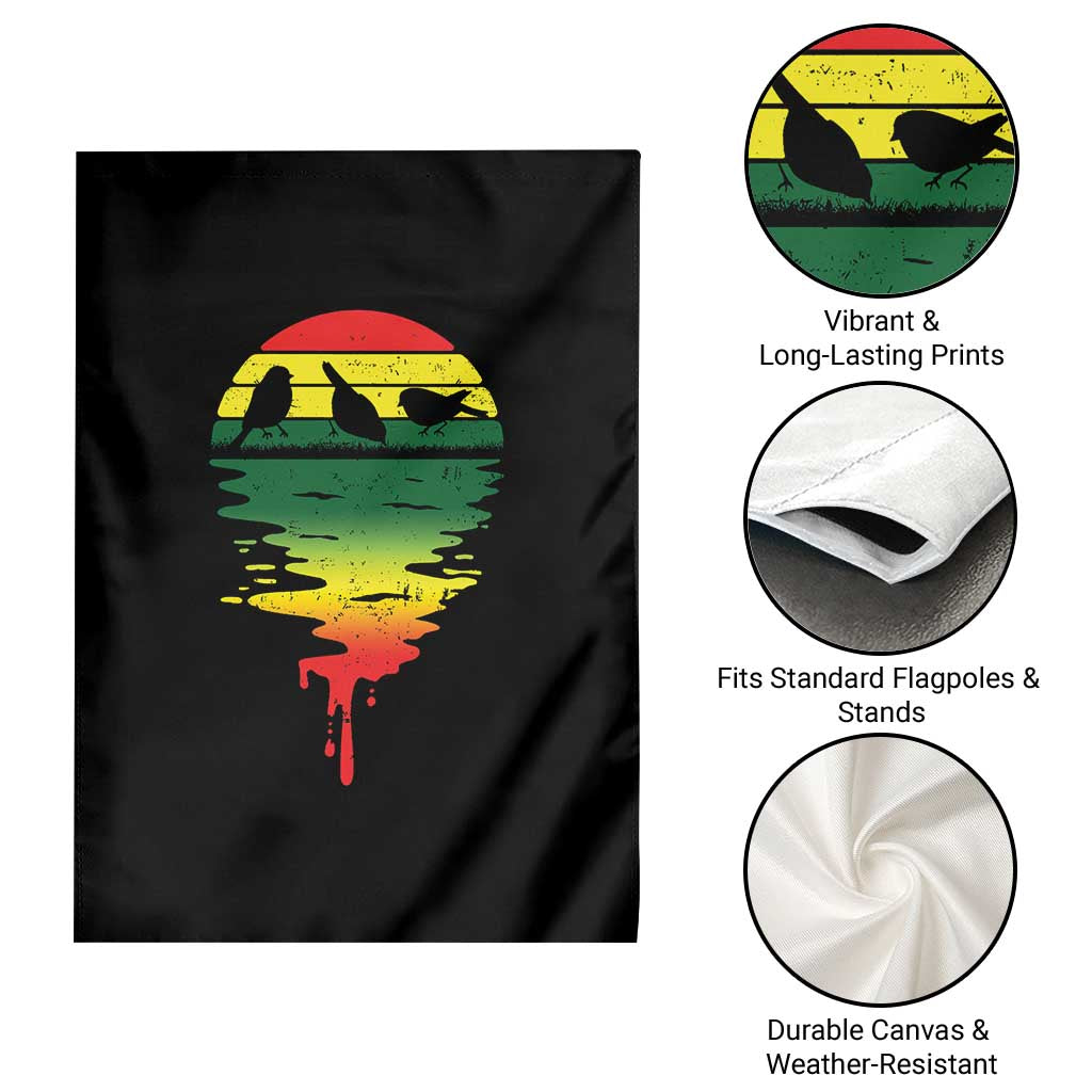 Funny Three Birds Garden Flag Rasta Sunset Reggae Music Jamaica Reflection TS11 Print Your Wear