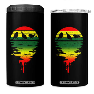 Three Birds 4 in 1 Can Cooler Tumbler Rasta Sunset Reggae Music Jamaica Reflection TS11 One Size: 16 oz Black Print Your Wear