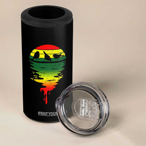 Three Birds 4 in 1 Can Cooler Tumbler Rasta Sunset Reggae Music Jamaica Reflection TS11 Print Your Wear