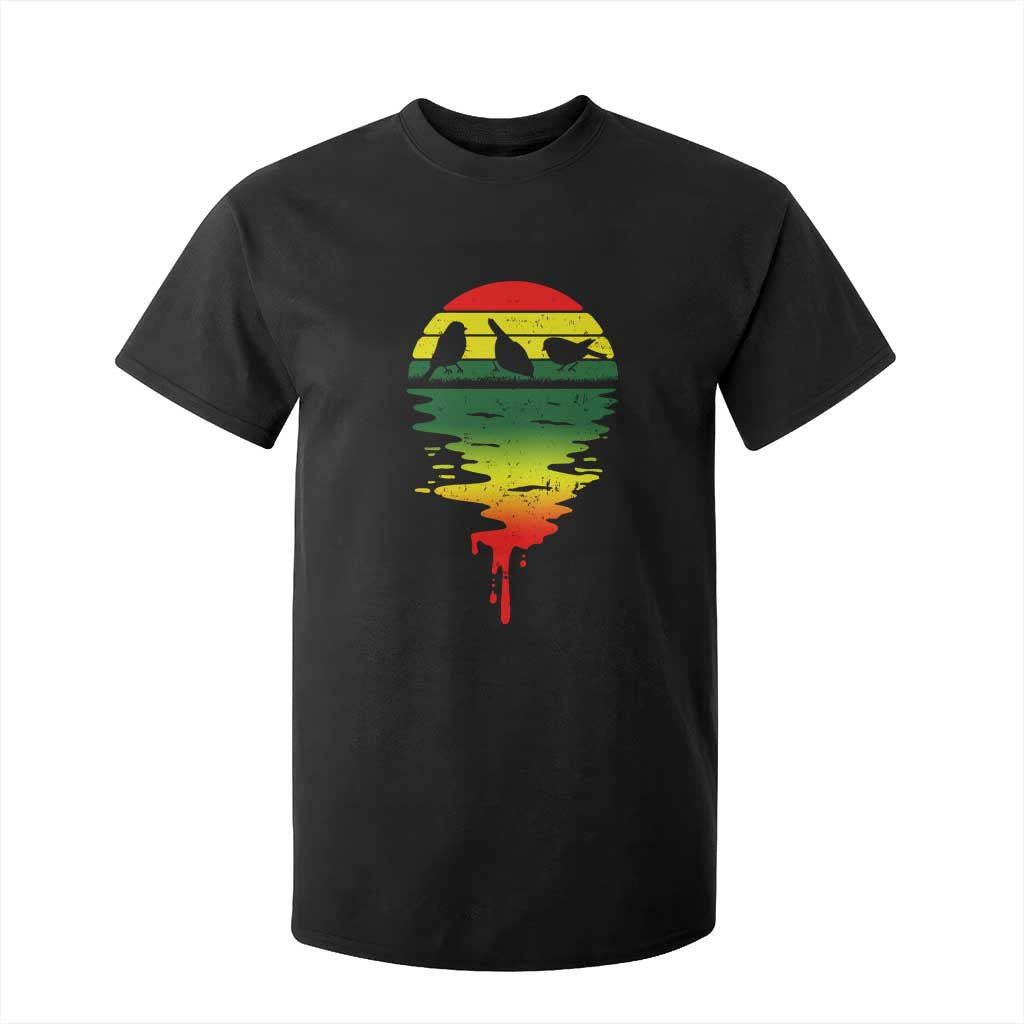 Three Birds T Shirt For Kid Rasta Sunset Reggae Music Jamaica Reflection TS11 Black Print Your Wear