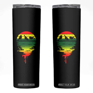 Three Birds Skinny Tumbler Rasta Sunset Reggae Music Jamaica Reflection TS11 Black Print Your Wear