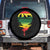 Three Birds Spare Tire Cover Rasta Sunset Reggae Music Jamaica Reflection TS11 No hole Black Print Your Wear