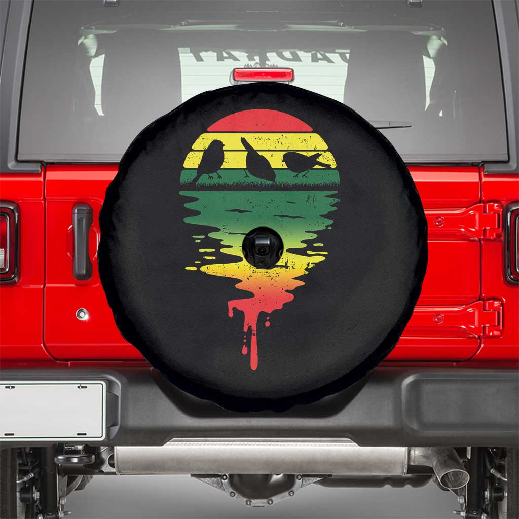 Three Birds Spare Tire Cover Rasta Sunset Reggae Music Jamaica Reflection TS11 Black Print Your Wear
