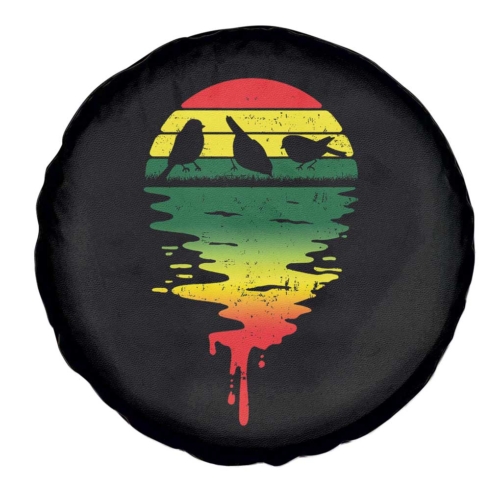 Three Birds Spare Tire Cover Rasta Sunset Reggae Music Jamaica Reflection TS11 Print Your Wear
