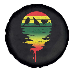 Three Birds Spare Tire Cover Rasta Sunset Reggae Music Jamaica Reflection TS11 Print Your Wear