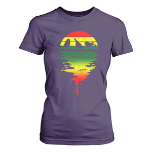 Three Birds T Shirt For Women Rasta Sunset Reggae Music Jamaica Reflection TS11 Purple Print Your Wear