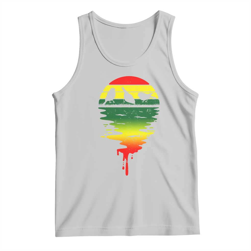 Three Birds Tank Top Rasta Sunset Reggae Music Jamaica Reflection TS11 Ash Print Your Wear