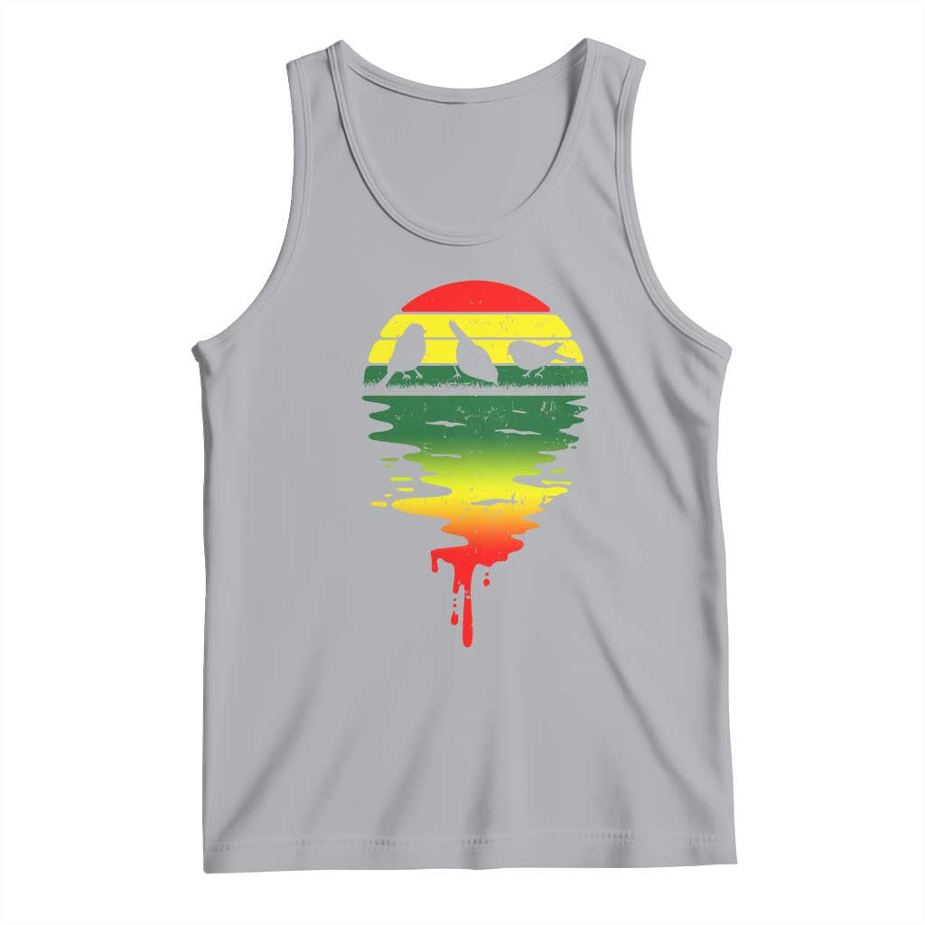 Three Birds Tank Top Rasta Sunset Reggae Music Jamaica Reflection TS11 Athletic Heather Print Your Wear