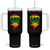 Three Birds Tumbler With Handle Rasta Sunset Reggae Music Jamaica Reflection TS11 One Size: 40 oz Black Print Your Wear