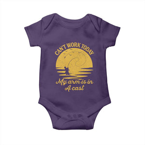Funny Cant Work Today My Arm Is In A Cast Baby Onesie Fly Fishing Fathers Day TS11 Purple Print Your Wear