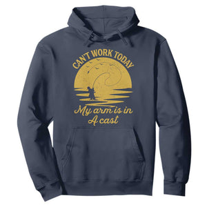 Funny Cant Work Today My Arm Is In A Cast Hoodie Fly Fishing Fathers Day TS11 Navy Print Your Wear