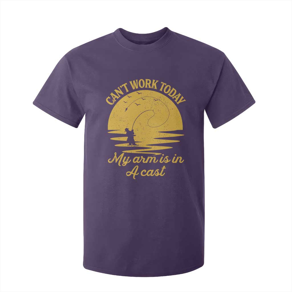 Funny Cant Work Today My Arm Is In A Cast T Shirt For Kid Fly Fishing Fathers Day TS11 Purple Print Your Wear