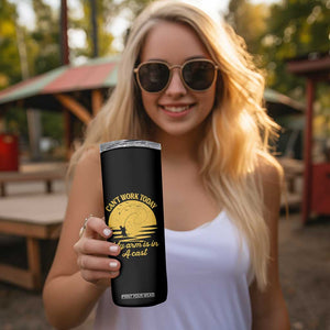 Funny Cant Work Today My Arm Is In A Cast Skinny Tumbler Fly Fishing Fathers Day TS11 Print Your Wear