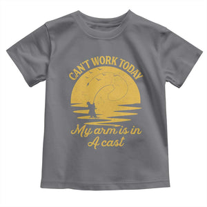 Funny Cant Work Today My Arm Is In A Cast Toddler T Shirt Fly Fishing Fathers Day TS11 Charcoal Print Your Wear