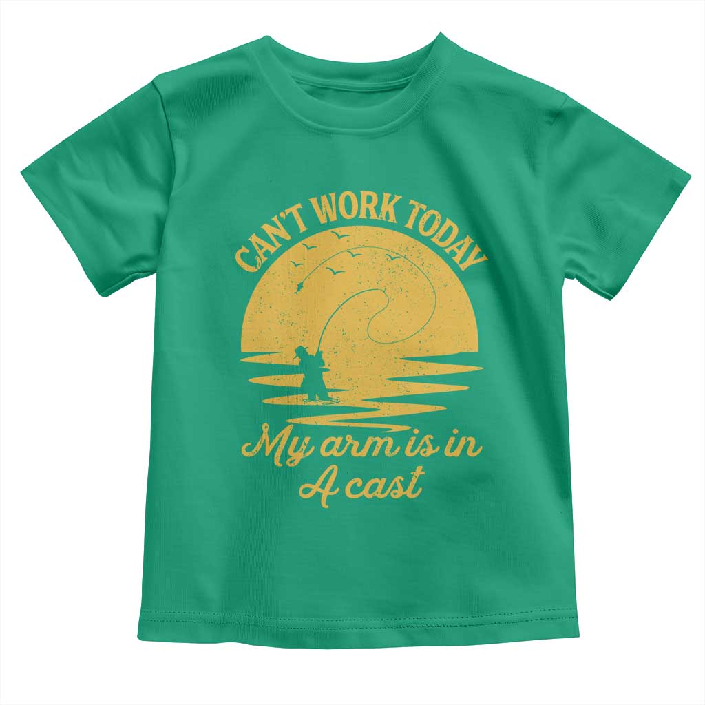 Funny Cant Work Today My Arm Is In A Cast Toddler T Shirt Fly Fishing Fathers Day TS11 Irish Green Print Your Wear