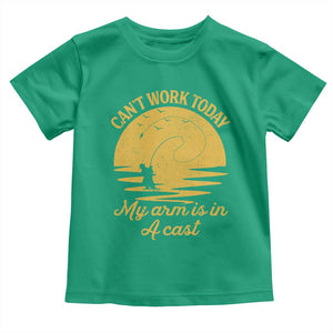 Funny Cant Work Today My Arm Is In A Cast Toddler T Shirt Fly Fishing Fathers Day TS11 Irish Green Print Your Wear