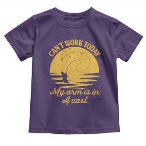Funny Cant Work Today My Arm Is In A Cast Toddler T Shirt Fly Fishing Fathers Day TS11 Purple Print Your Wear