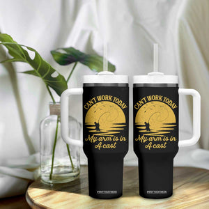 Funny Cant Work Today My Arm Is In A Cast Tumbler With Handle Fly Fishing Fathers Day TS11 Print Your Wear