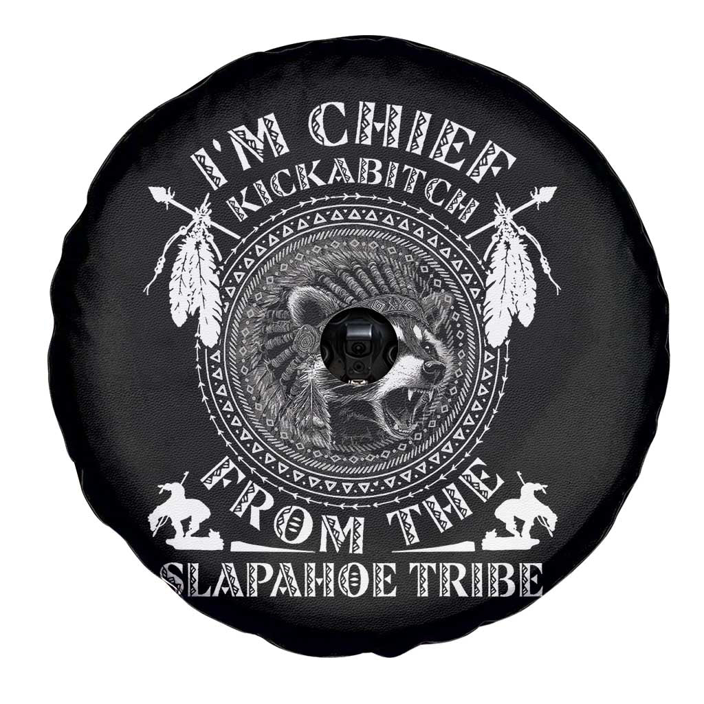 Funny I'm Chief Kickabitch From The Slapahoe Tribe Spare Tire Cover Native American Indigenous Racoon TS11 Print Your Wear