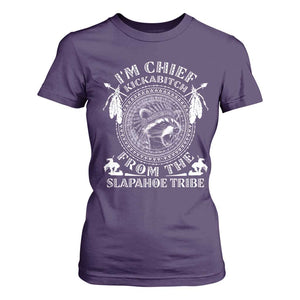 Funny I'm Chief Kickabitch From The Slapahoe Tribe T Shirt For Women Native American Indigenous Racoon TS11 Purple Print Your Wear