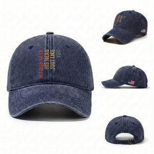 My Dog Tilts His Head Just Like You Washed Cotton Baseball Cap Funny Dog Lover