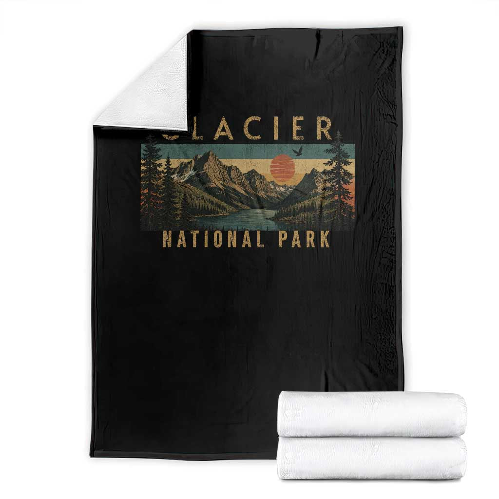 Glacier National Park Throw Blanket Montana Wildlife Nature Lover TS11 Black Print Your Wear