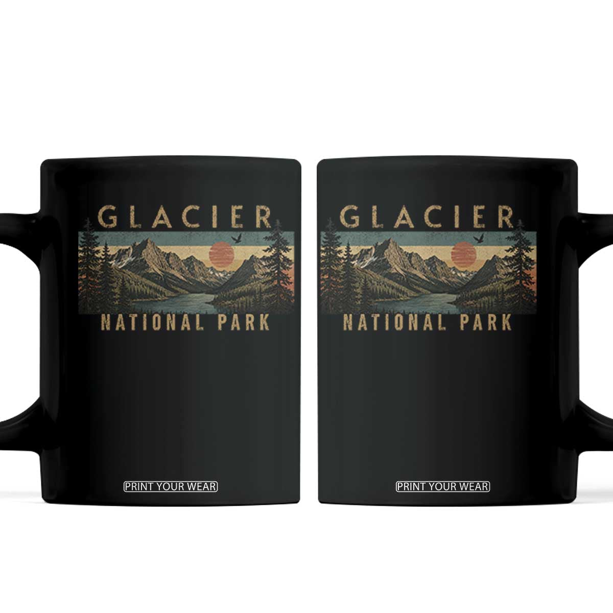 Glacier National Park Coffee Mug Montana Wildlife Nature Lover TS11 Black Print Your Wear