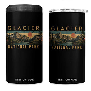 Glacier National Park 4 in 1 Can Cooler Tumbler Montana Wildlife Nature Lover TS11 One Size: 16 oz Black Print Your Wear