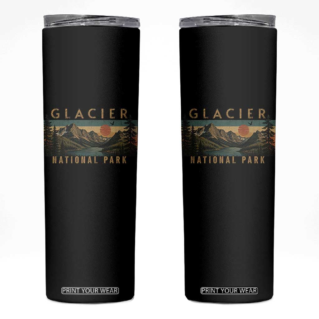 Glacier National Park Skinny Tumbler Montana Wildlife Nature Lover TS11 Black Print Your Wear