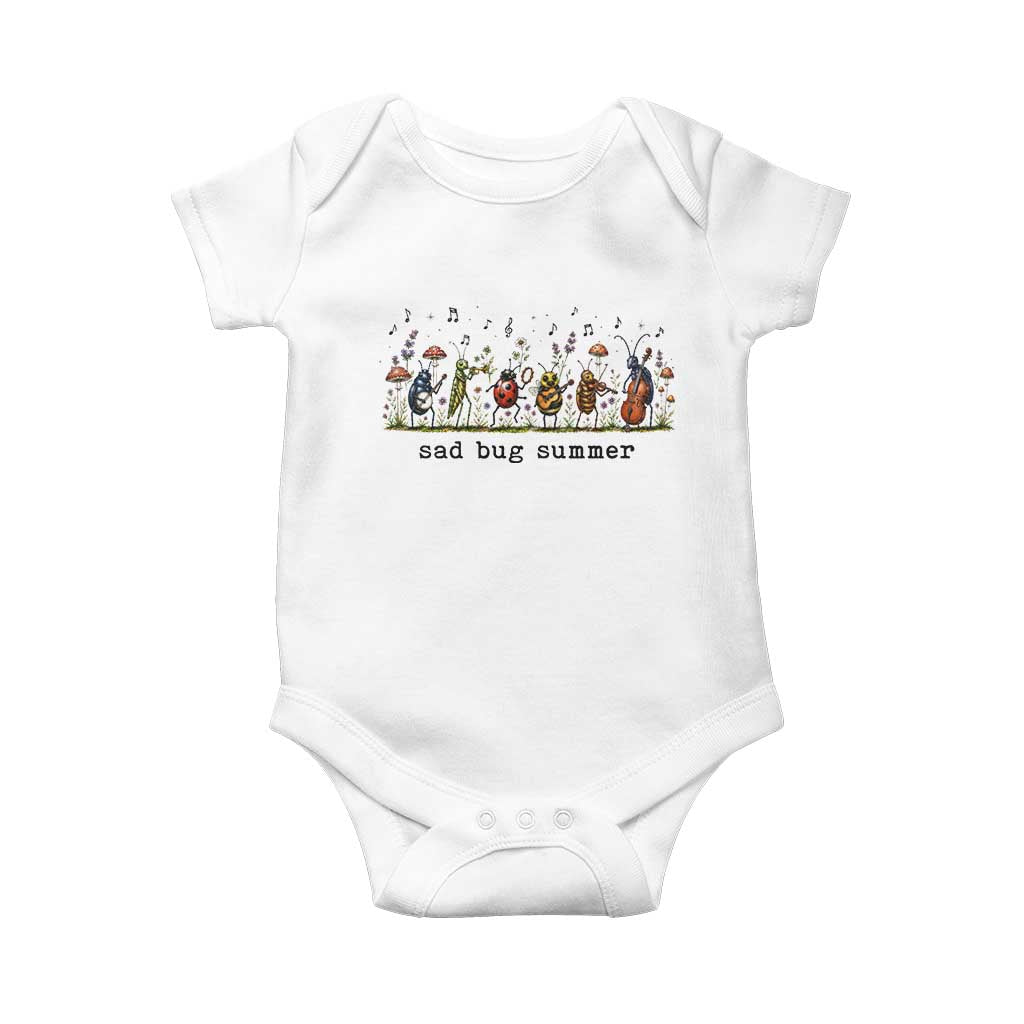 Sad Bug Summer Funny Insect Inspired Indie Aesthetic Baby Onesie Folk Pop Music Bugs Lover TS11 White Print Your Wear