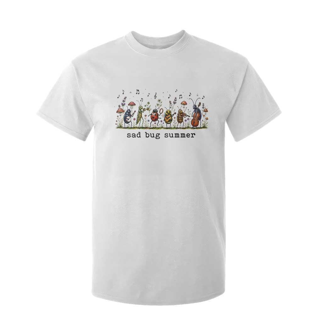 Sad Bug Summer Funny Insect Inspired Indie Aesthetic T Shirt For Kid Folk Pop Music Bugs Lover TS11 White Print Your Wear
