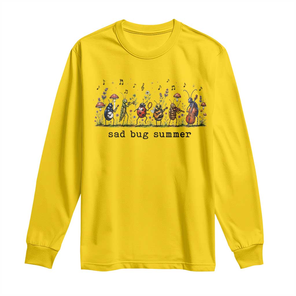 Sad Bug Summer Funny Insect Inspired Indie Aesthetic Long Sleeve Shirt Folk Pop Music Bugs Lover