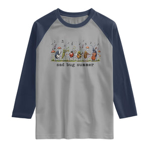 Sad Bug Summer Funny Insect Inspired Indie Aesthetic Raglan Shirt Folk Pop Music Bugs Lover