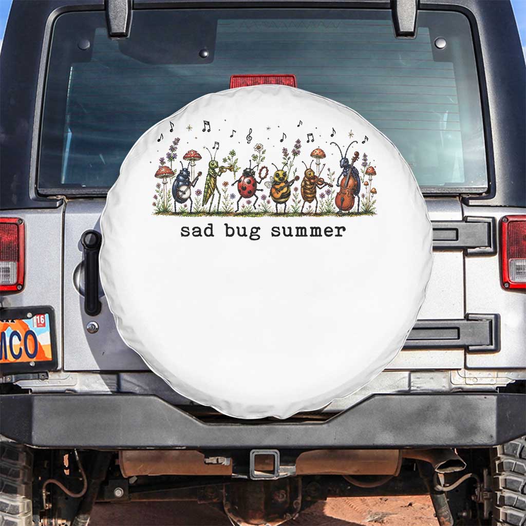 Sad Bug Summer Funny Insect Inspired Indie Aesthetic Spare Tire Cover Folk Pop Music Bugs Lover TS11 No hole White Print Your Wear