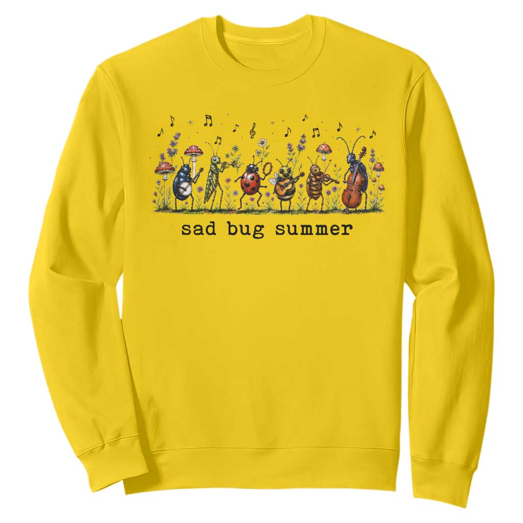 Sad Bug Summer Funny Insect Inspired Indie Aesthetic Sweatshirt Folk Pop Music Bugs Lover