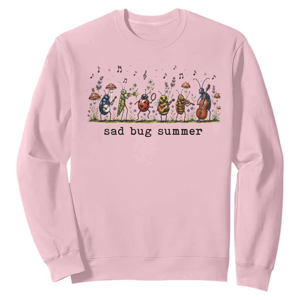 Sad Bug Summer Funny Insect Inspired Indie Aesthetic Sweatshirt Folk Pop Music Bugs Lover