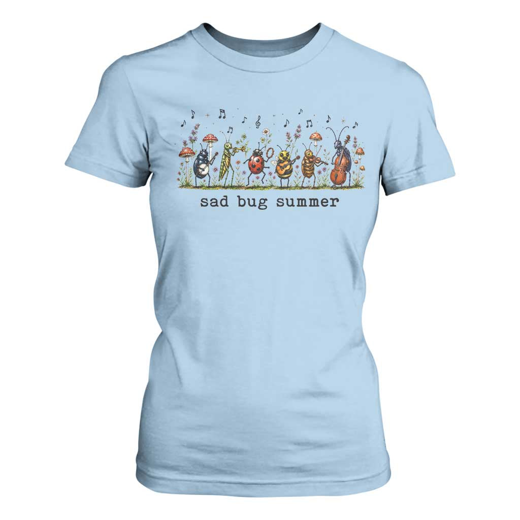 Sad Bug Summer Funny Insect Inspired Indie Aesthetic T Shirt For Women Folk Pop Music Bugs Lover