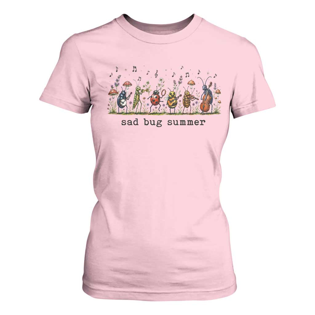 Sad Bug Summer Funny Insect Inspired Indie Aesthetic T Shirt For Women Folk Pop Music Bugs Lover