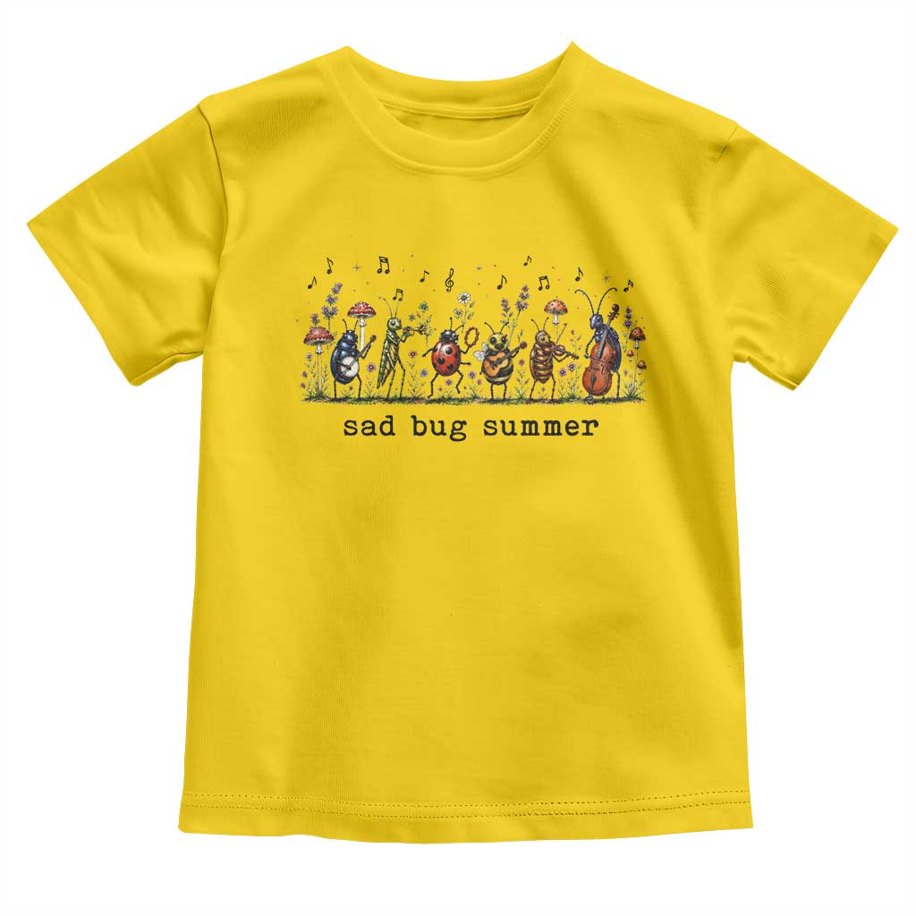 Sad Bug Summer Funny Insect Inspired Indie Aesthetic Toddler T Shirt Folk Pop Music Bugs Lover