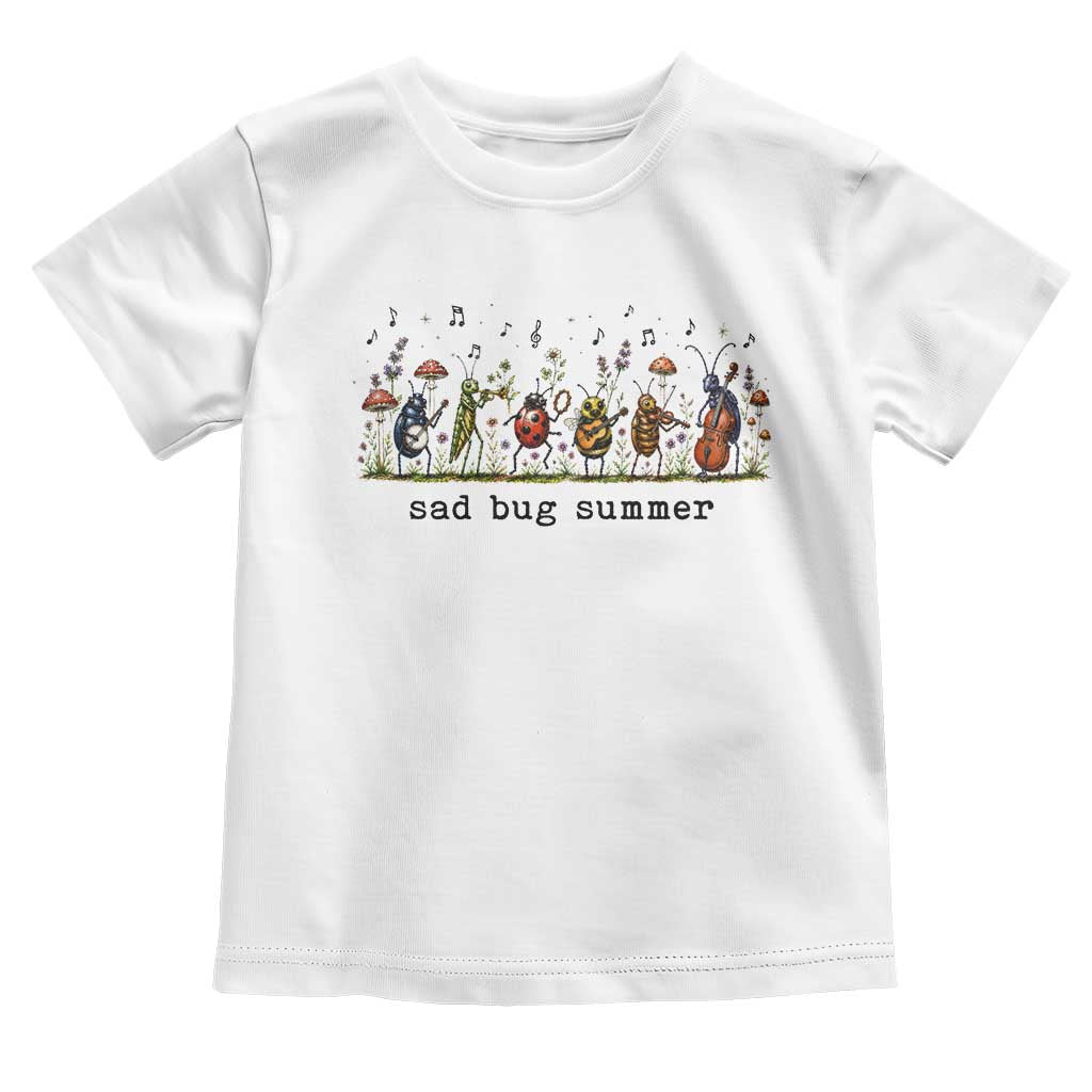 Sad Bug Summer Funny Insect Inspired Indie Aesthetic Toddler T Shirt Folk Pop Music Bugs Lover TS11 White Print Your Wear