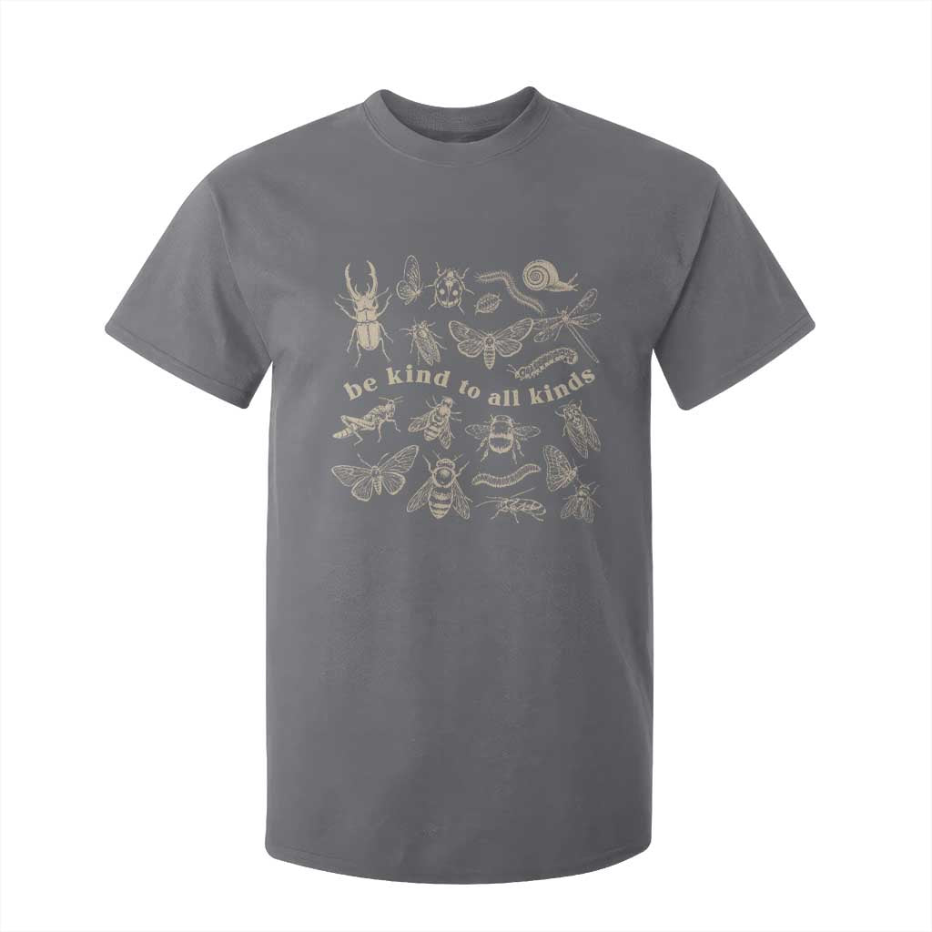 Be Kind To All Kinds Bugs Entomologist Insect Lover T Shirt For Kid TS11 Charcoal Print Your Wear