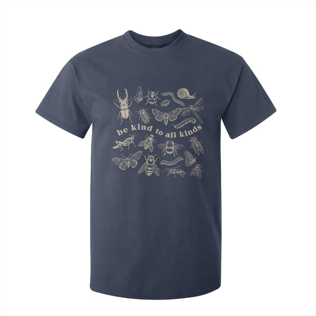 Be Kind To All Kinds Bugs Entomologist Insect Lover T Shirt For Kid TS11 Navy Print Your Wear