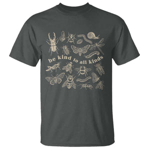 Be Kind To All Kinds Bugs Entomologist Insect Lover T Shirt TS11 Dark Heather Print Your Wear