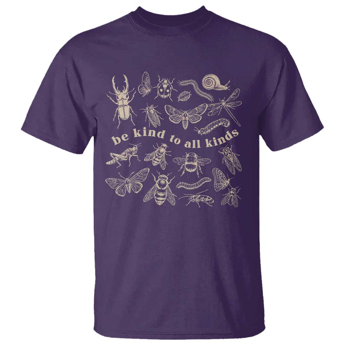 Be Kind To All Kinds Bugs Entomologist Insect Lover T Shirt TS11 Purple Print Your Wear
