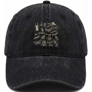 Be Kind To All Kinds Bugs Entomologist Insect Lover Washed Cotton Baseball Cap